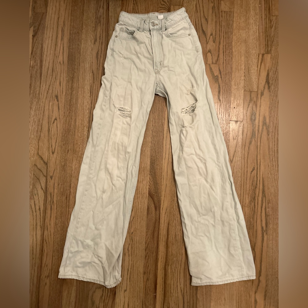 Used DIVIDED H&M High-Waisted Ripped Jeans